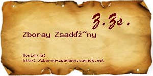 Zboray Zsadány névjegykártya